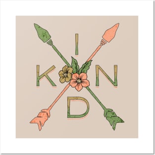 Boho Be Kind Crossed Arrows Posters and Art